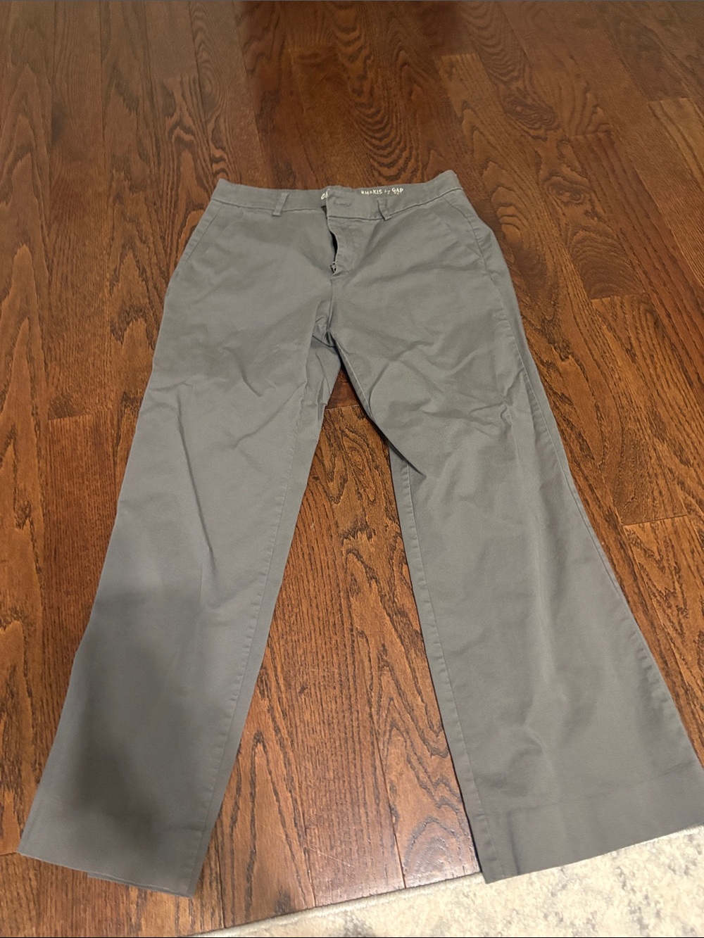 GAP Women's Light Gray Straight-Leg Trousers